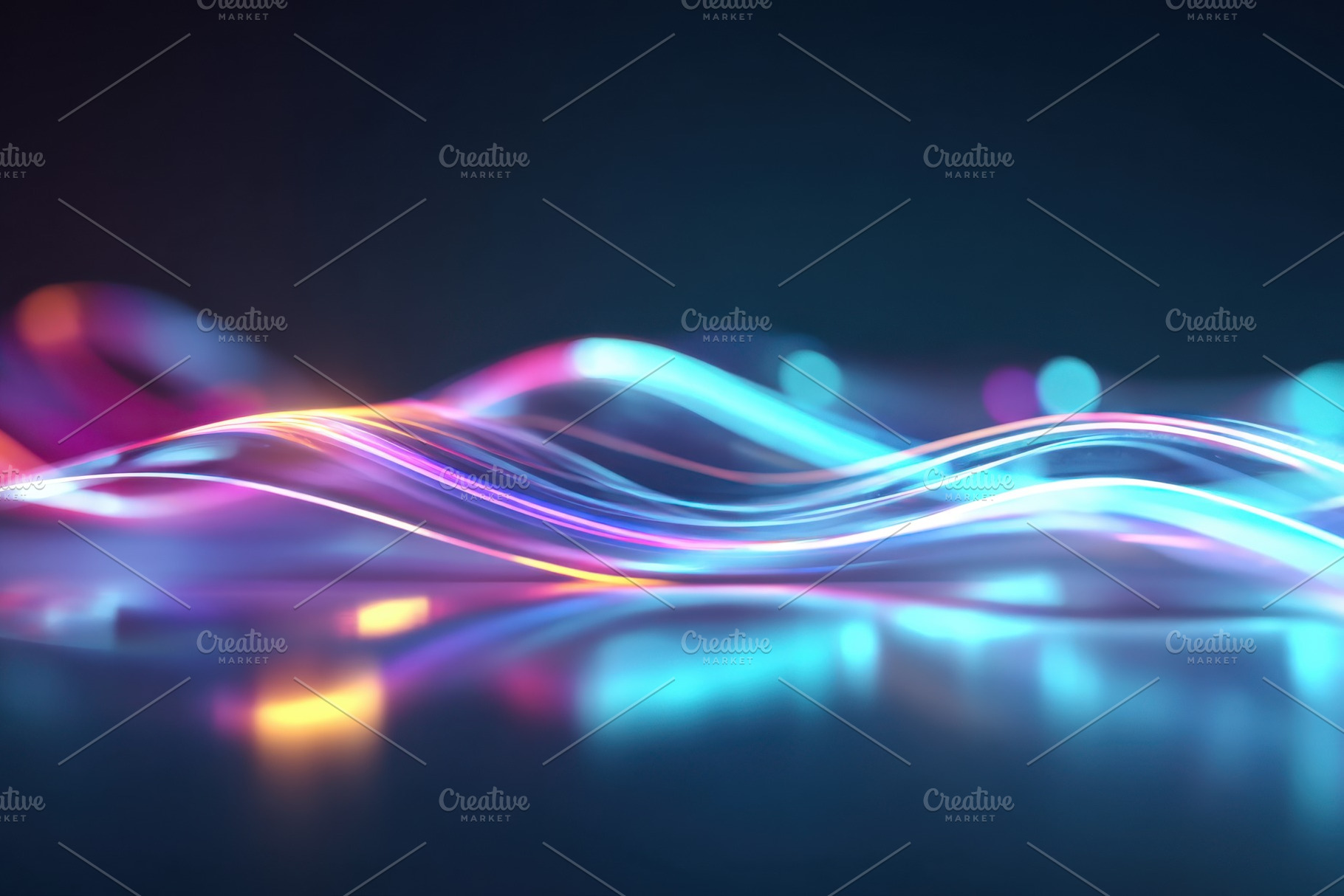 Vibrant abstract waves with glowing particles, a Background Photo by AlyaAnd