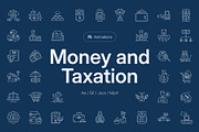 Animated Money and Taxation Icon Set, an Outline Icon by Prosymbols (Thumbnail 1 of 4)