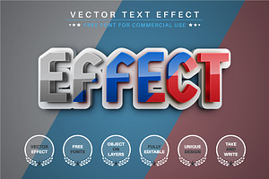 Russia Tricolor Editable Text Effect