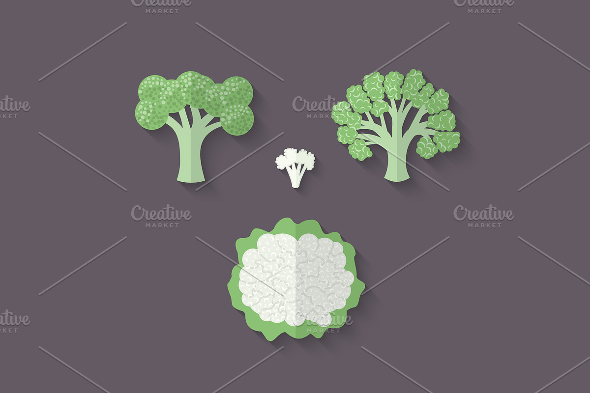 Flat Vegetables Set, an Illustration by Alex Serada (Photo 8 of 17)