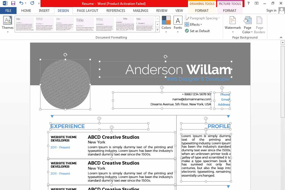 Resume CV with Word & PPT, a Resume Template by Design'sTRIBE (Photo 3 of 5)