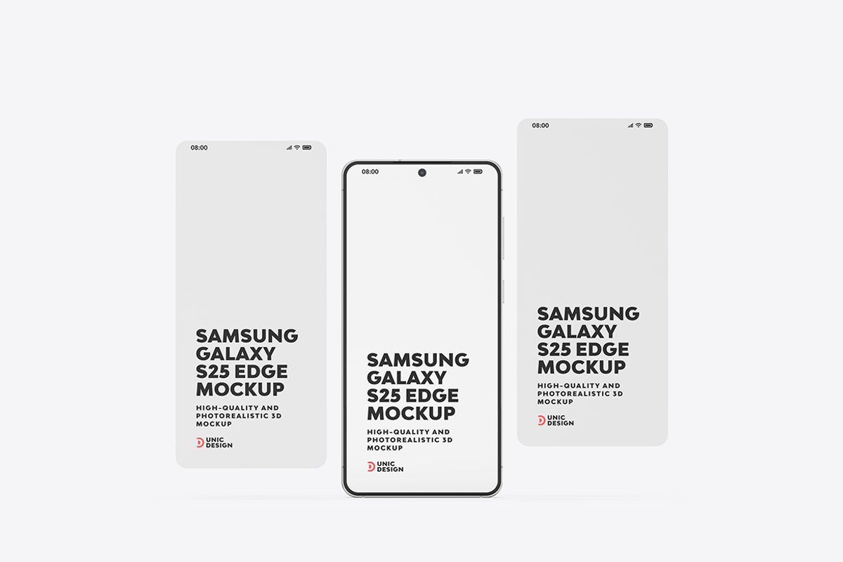 Samsung Galaxy S25 Edge Mockup, an Android Mockup by UnicDesign (Photo 10 of 13)