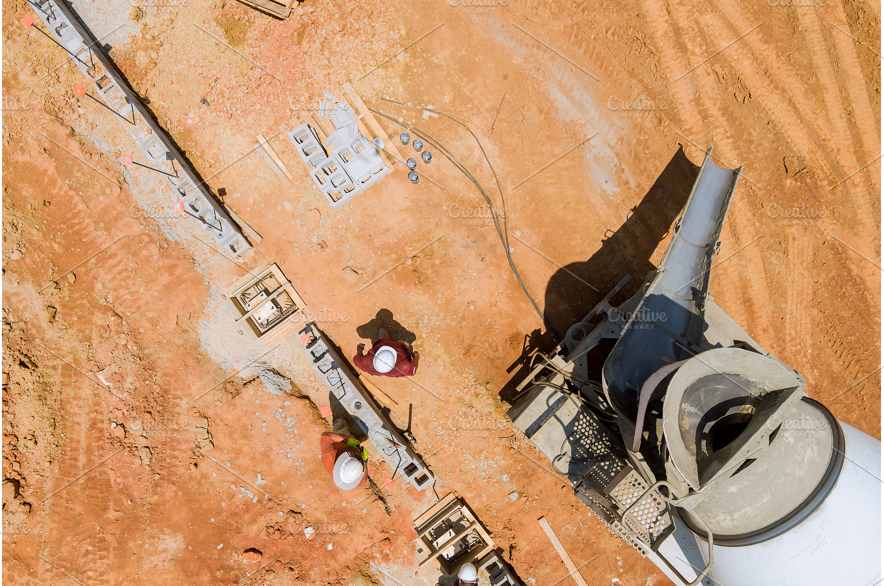 An aerial view of concrete columns, an Industrial Photo by Ungvar ...