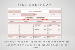 Digital Monthly Bill Planner