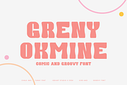 Greny Okmine - Groovy Font, a Sans Serif Font by Iqsiart Studio (Thumbnail 1 of 6)