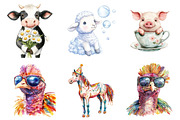 Funny Farm Animal Clipart Bundle, a Graphic by CitraGraphics (Thumbnail 3 of 4)