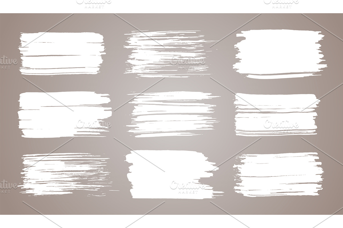 Vector paint brush set. White ink, an Illustration by the8monkey