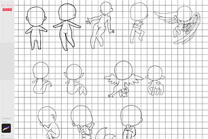 Procreate Chibi Body Guides Poses