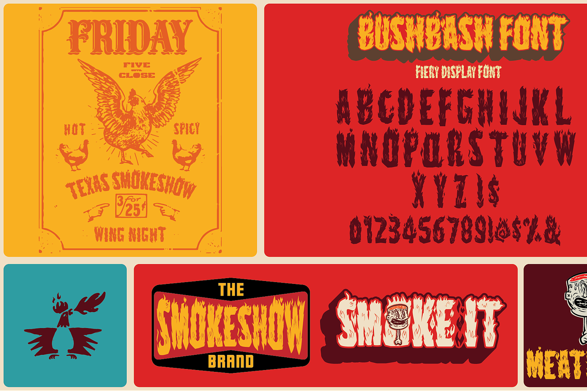Bush Bash| Fiery Display Font, a Sans Serif Font by Bend Industries (Photo 2 of 3)