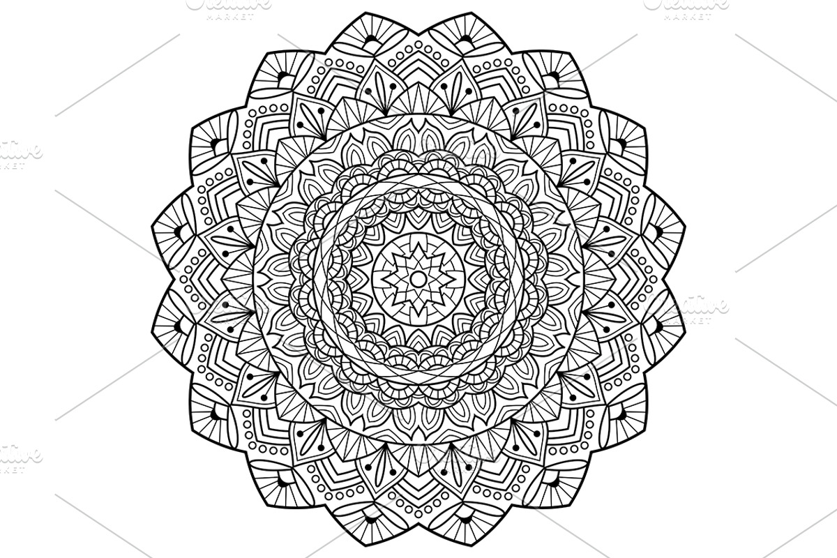 Mandala. Coloring book pages, a Decorative Illustration by jelisua88 (Photo 5 of 9)