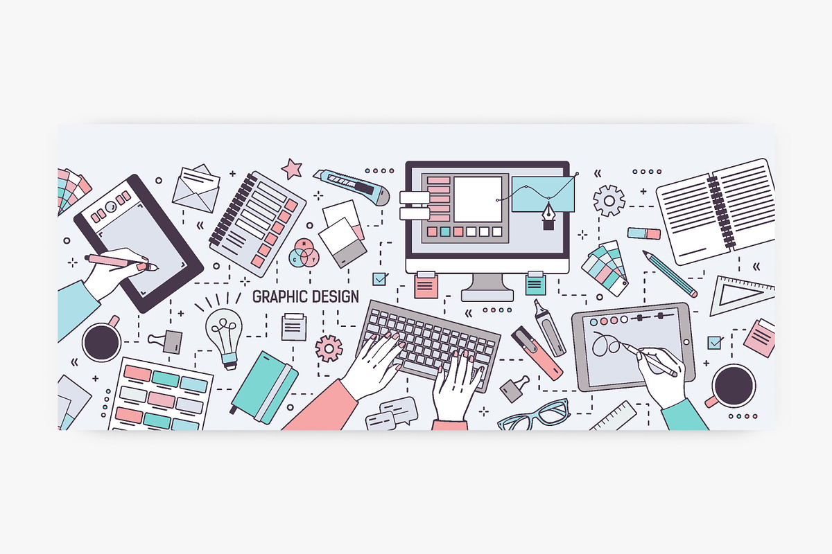 Graphic design line art banners, a Work Illustration by Good Studio (Photo 7 of 7)