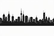 Modern City Skyline Silhouette Set, an Illustration by hafijul (Thumbnail 4 of 7)