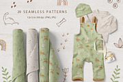Dinosaur clipart and pattern kids, an Animal Illustration by polikarpovaart (Thumbnail 6 of 12)