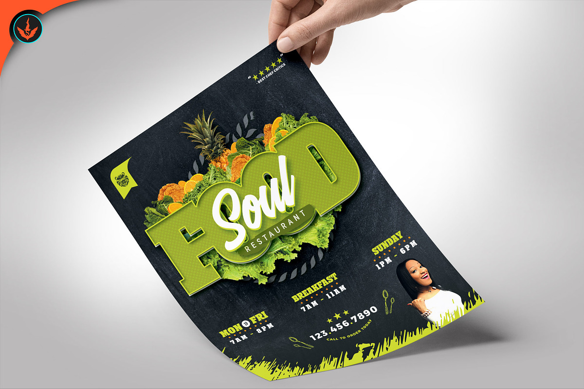 Soul Food Restaurant Menu Flyer, a Flyer Template by SeraphimChris (Photo 3 of 13)