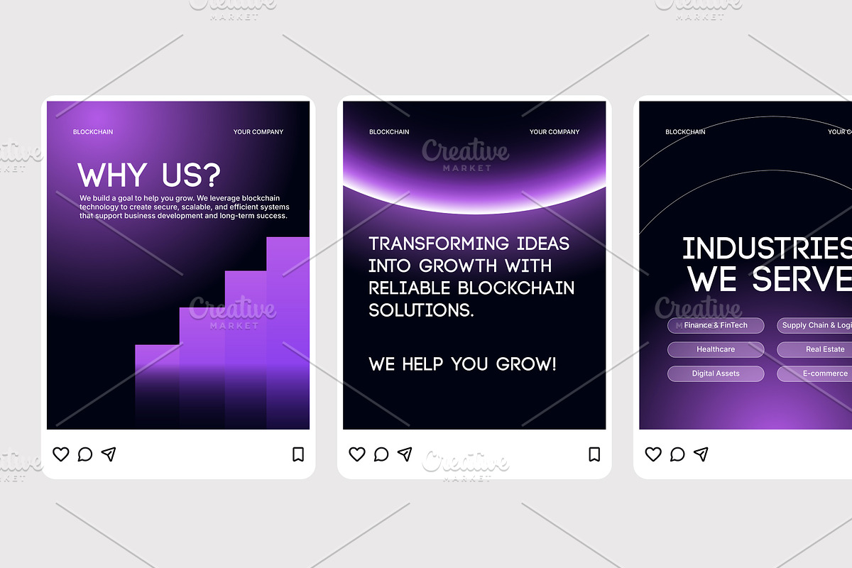 Blockchain Instagram Post, a Social Media Template by Izdihaar_Studio (Photo 2 of 4)