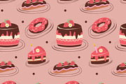 Bakery dessert patterns featuring, a Food Illustration by okskukuruza (Thumbnail 2 of 3)