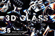 3D Glass| PNG Shape + Transparents, an Object Graphic by Imagine Storm (Thumbnail 1 of 8)