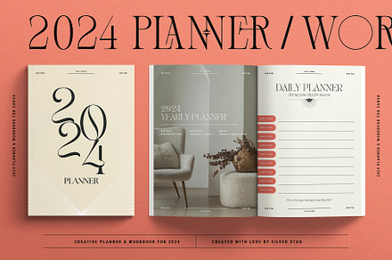 2024 Planner / Workbook for Canva, a Marketing Template by SilverStag Type Foundry
