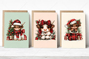 Plaid Christmas Cow PNG Clipart, a Seasonal Illustration by Canvas Craft (Thumbnail 4 of 10)