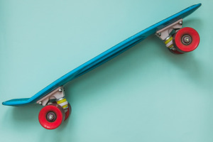 Tiffany blue skateboard stock photo containing activity and background