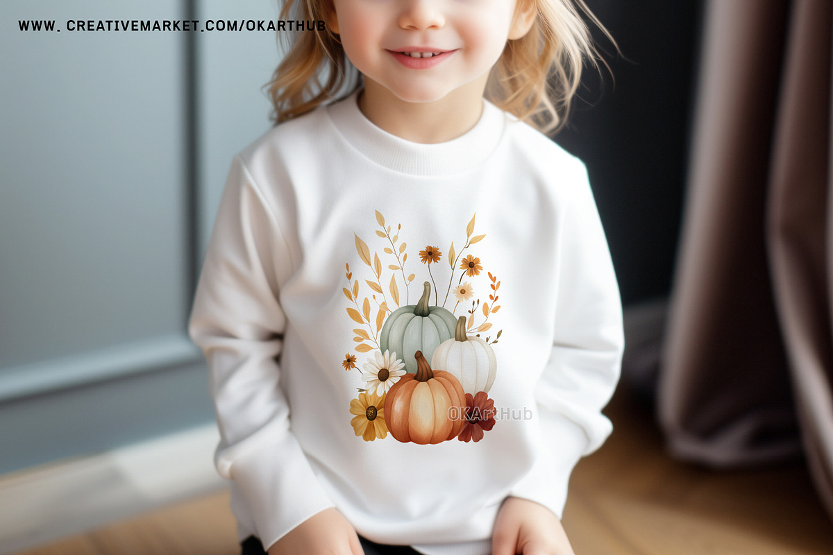 Autumn Pumpkins and Wildflowers, a Decorative Illustration by OKArtHub (Photo 4 of 6)