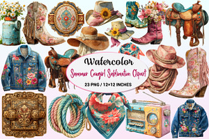 Summer Cowgirl Sublimation Clipart, a Graphic by CitraGraphics