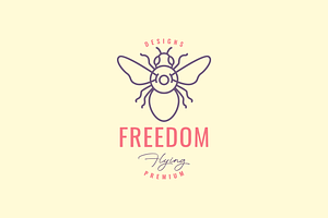 animal insect wings bee line logo, a Branding & Logo Template by devastd