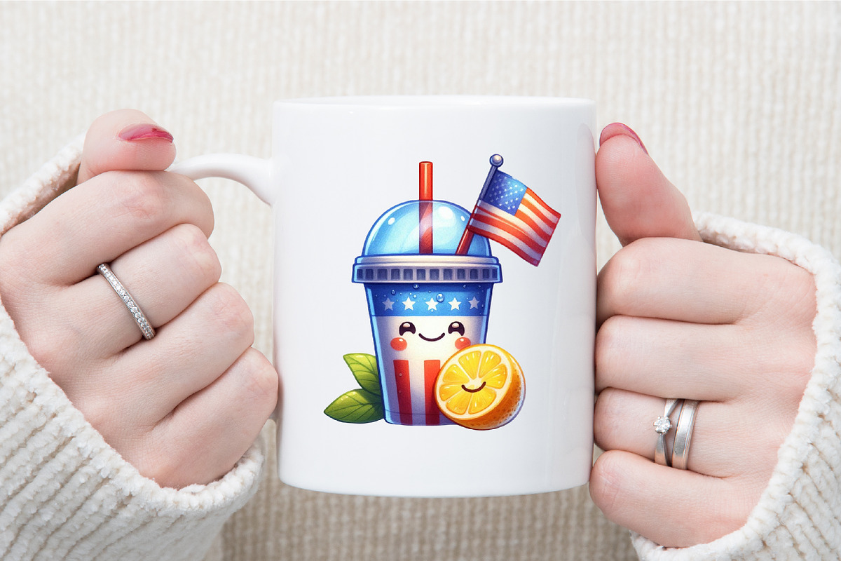 Kawaii Retro 4th of July Clipart, an Illustration by Sublimation Artist (Photo 5 of 6)
