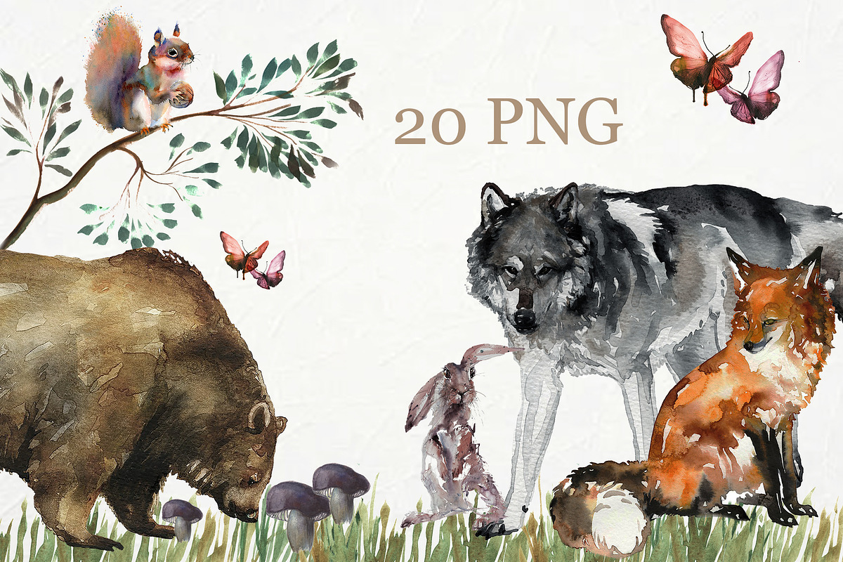 Forest animals.Sublimation printing, an Animal Illustration by ElliaArt (Photo 1 of 9)