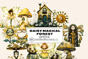 DAISY MAGICAL FOREST FAIRY CLIPART, a Person Illustration by Daring Digies