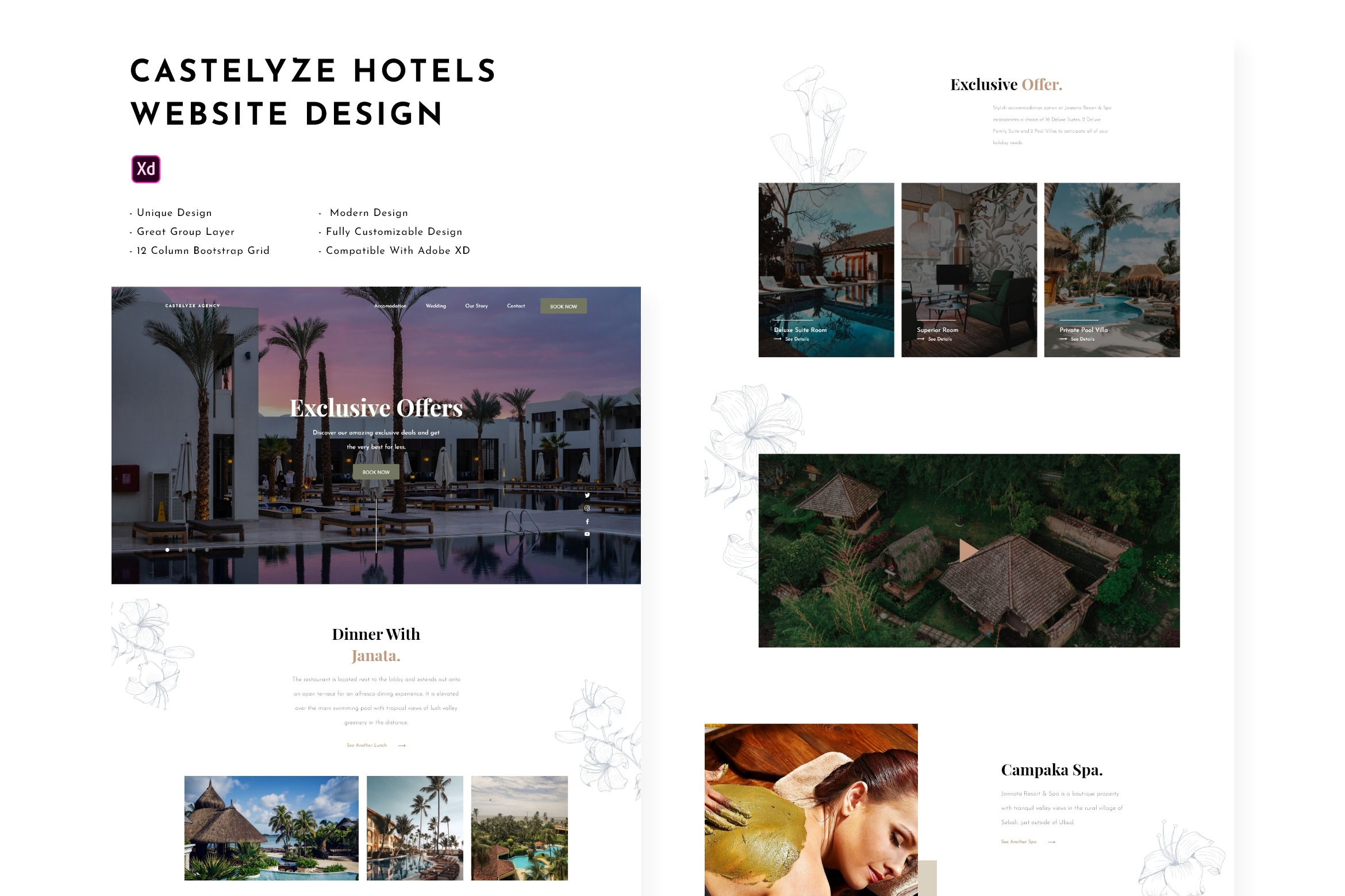 Castlelyze - Hotel Website Design, a Landing Page Template by PuriCreative