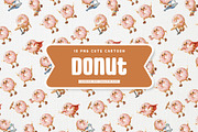 Lovely Donut Mascot Cute Cartoon, a Food Illustration by Gohsantosa (Thumbnail 2 of 4)