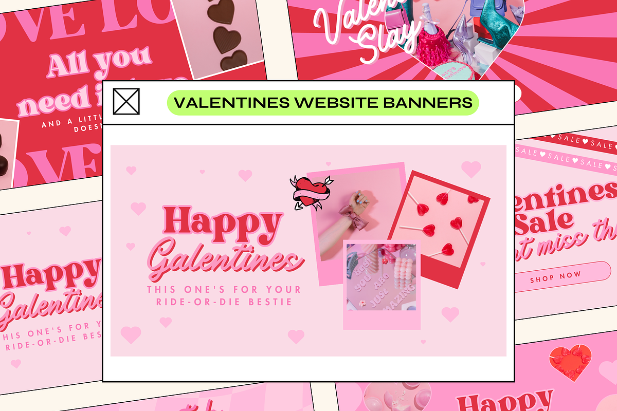 Retro Valentines Web Banners, a Marketing Template by The Pixel Palace (Photo 1 of 7)