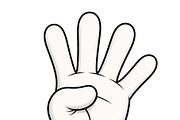 Cartoon glove hand showing number, an Object Illustration by ZinetroN (Thumbnail 3 of 3)