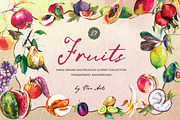 Fruits hand drawn clipart, a Food Illustration by Vero Arts (Thumbnail 1 of 10)