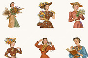 1940s Vintage Ladies Clipart, a Person Illustration by BusyDaydesign (Thumbnail 5 of 9)