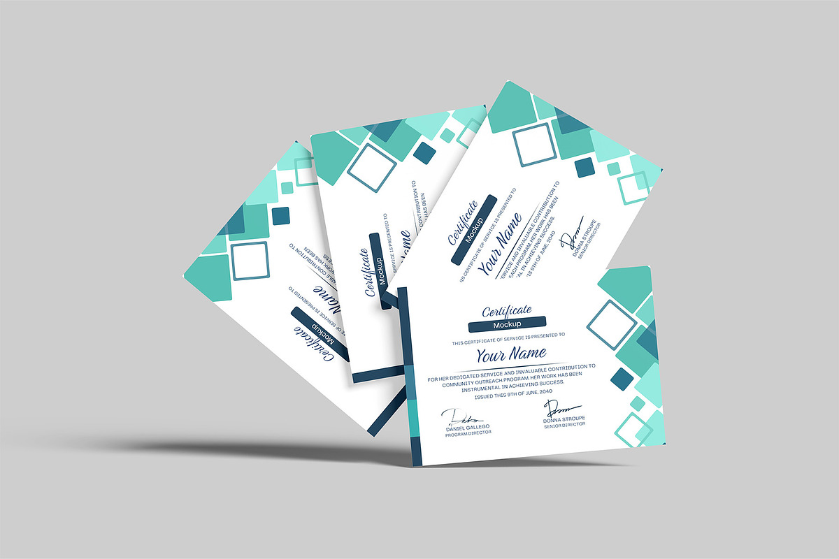 A4 Certificate Mockup, an Advertising Mockup by Graphiculon (Photo 8 of 11)