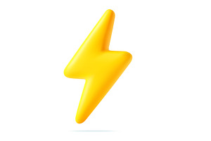3d Yellow thunder and bolt lighting, an Object Illustration by ModVector