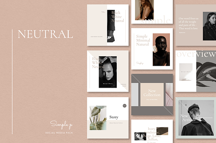 Neutral Social Media Pack, a Social Media Template by Simple P.