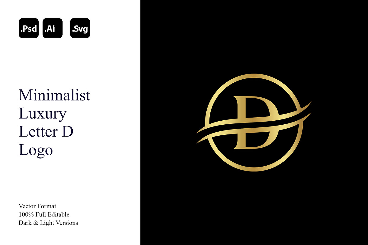 Minimalist Luxury Letter D Logo, a Branding & Logo Template by Luxury Logos (Photo 1 of 4)