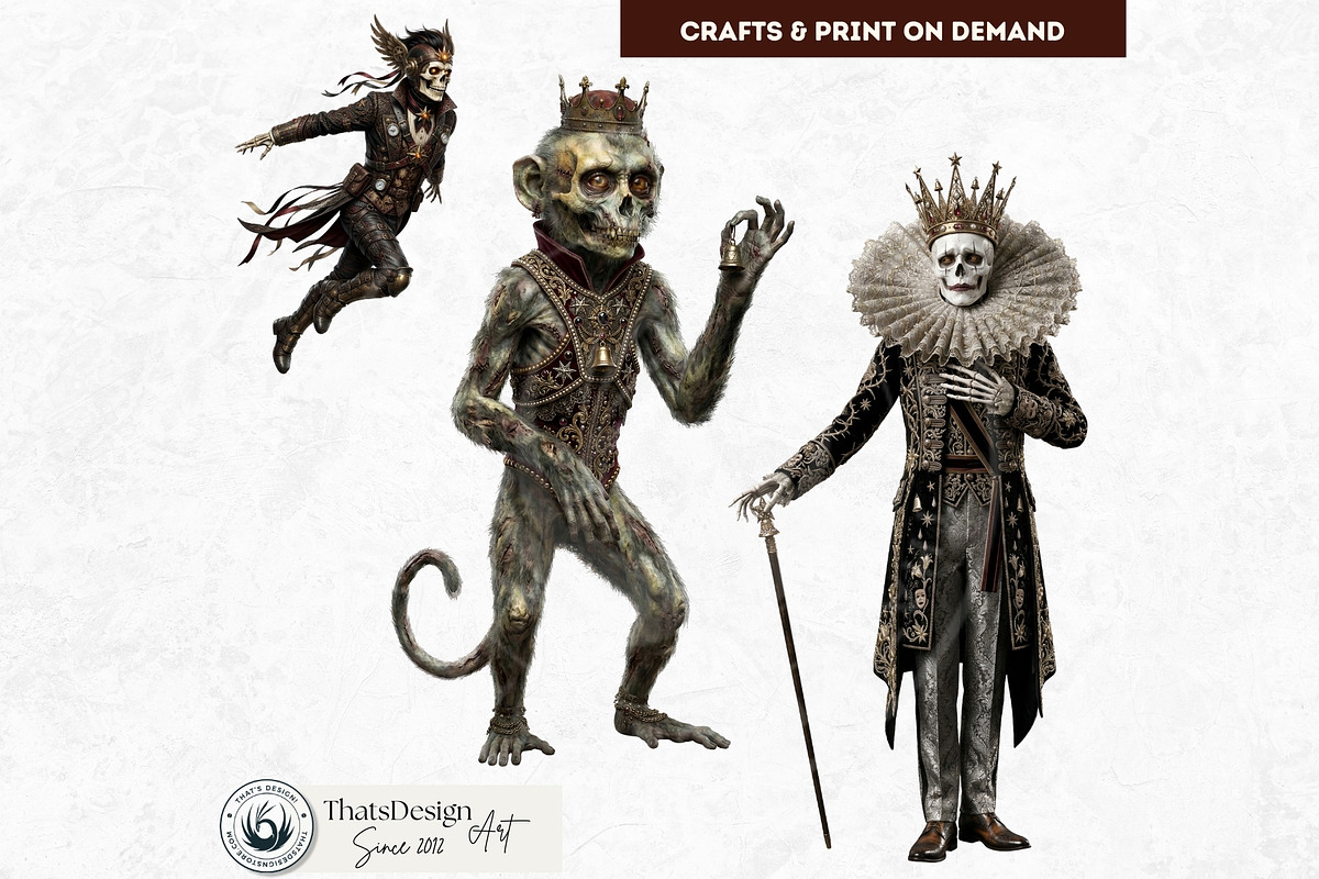 The Bone Circus Characters Cliparts, a Decorative Illustration by ThatsDesignArt (Photo 6 of 11)