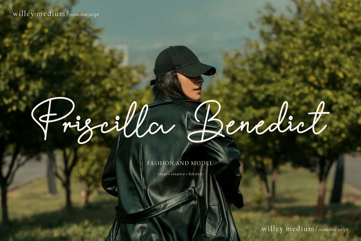 Willey Medium | Monoline Script Font, a Script Font by Denustudios (Photo 3 of 16)