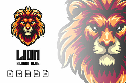Lion Mascot Logo Illustration