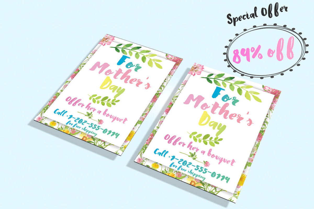 Mother's Day Watercolor Flyer, a Flyer Template by Studio 19 (Photo 2 of 3)