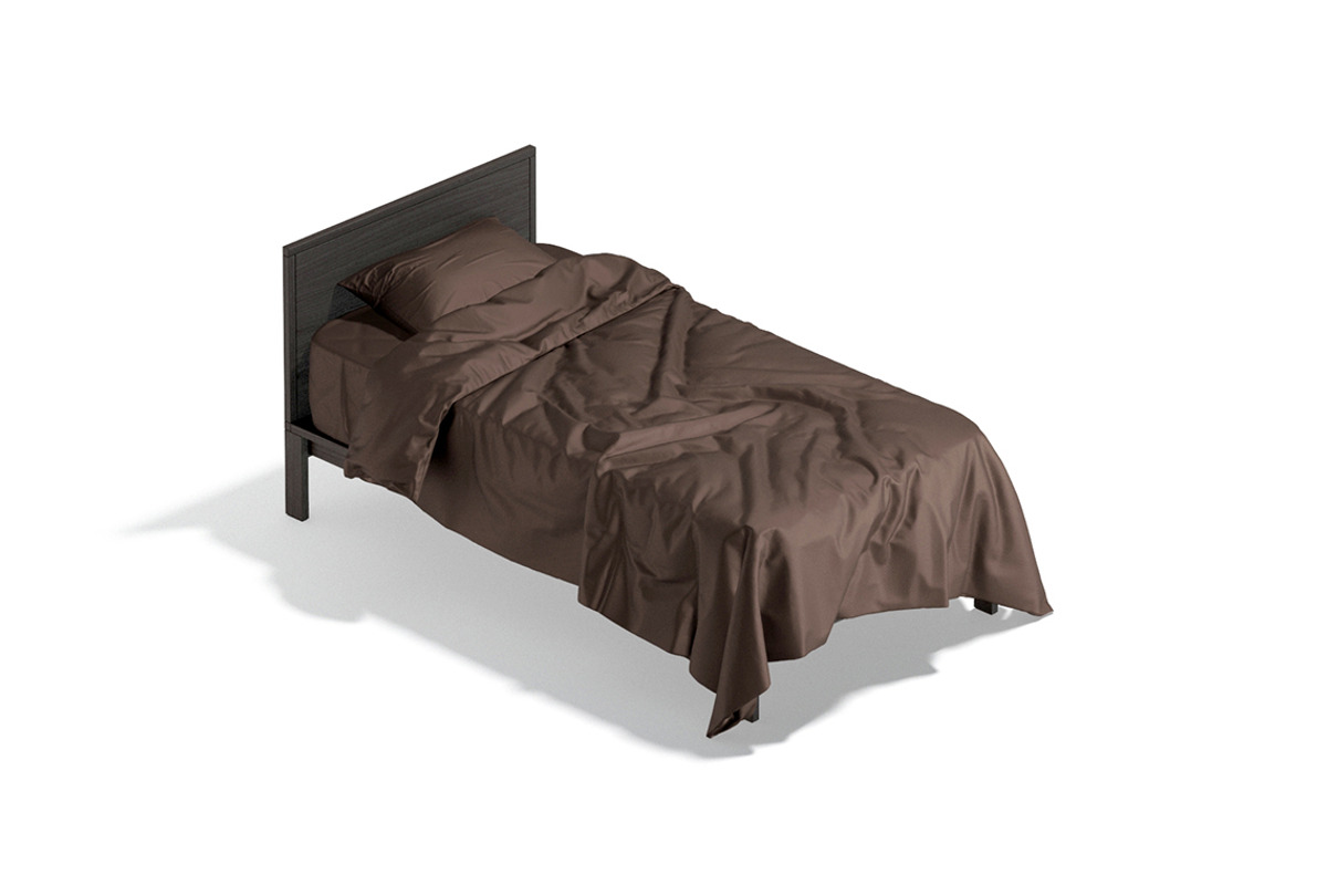 Brown Wooden Single Bed 3D Model, an Object 3D Model by rebrandy (Photo 2 of 10)