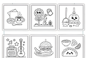 Cute Pairs Bold and Easy Coloring, a Decorative Illustration by Design Station (Thumbnail 3 of 3)