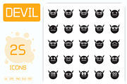 Moody and Cute Devil Emoji Set, a Solid Icon by Designfour (Thumbnail 1 of 7)