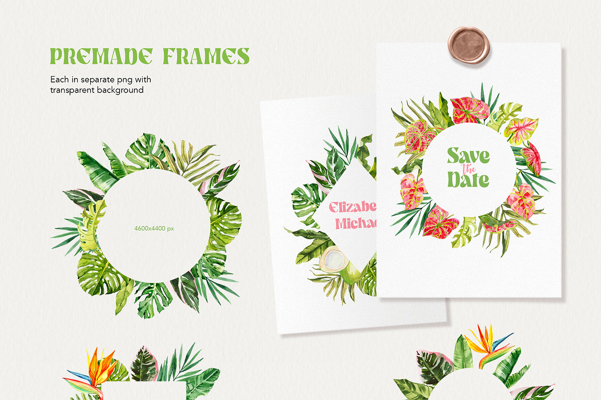 Tropical Leaves Watercolor, a Decorative Illustration by Volha Studio (Photo 7 of 11)