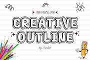 CREATIVE OUTLINE - Outline Font, a Handwritten Font by KiddoGlyphs Studio (Thumbnail 1 of 5)