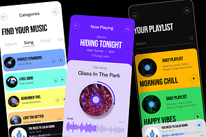 Music app design mobile app UI KIT